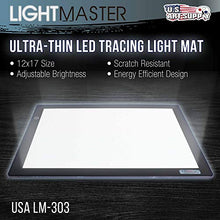 Load image into Gallery viewer, U.S. Art Supply Lightmaster 24.3" Diagonal Professional (A3) 12"x17" LED Lightbox Board 12-Volt Super-Bright Ultra-Thin 3/8" Profile Light Box Pad Dimmable - Measuring Overlay Grid & Circle Template