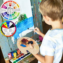 Load image into Gallery viewer, 2 Pieces Color Wheel, Paint Mixing Learning Guide Art Class Teaching Tool Color Wheels for Makeup Blending Board Chart Color Mixed Guide Mix Colours (5.5 Inch/ 14 cm)