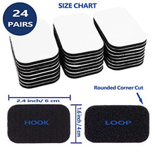 Load image into Gallery viewer, AIDETOPP 24 Pairs 1.6" x 2.4" Self Adhesive Hook and Loop Strips, Rug Grippers, Fasteners Sticky Tape, Double Sided Mounting Tape Fit for Home Office School DIY Craft or Anti Slip Use, Black