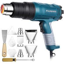 Load image into Gallery viewer, Heat Gun Kit 2000W with Dual-Temperature 5 Nozzles,Hot Air Gun 122ᵒF-1022ᵒF Heating in Seconds for DIY Shrink PVC Tubing/Wrapping/Crafts,Stripping Paint (2000W 2 Gears Temp Setting)