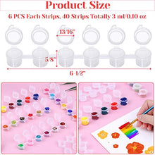 Load image into Gallery viewer, 240 Pieces Empty Paint Pot, Caffox 40 Strips Acrylic Mini Paint Container Strips Storage with Lids for Classrooms School Arts and Crafts Paint (3ml/ 0.1oz)
