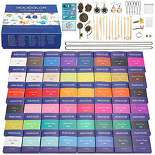 Load image into Gallery viewer, HOLICOLOR 48 Colors Polymer Clay (1.4 oz Per Block) Oven Bake Clay with 37 Jewelry Accessories and 13 Sculpting Tools, Manual Book, Magic Modeling Clay for Arts and Crafts, Polymer Clay Beginner kit