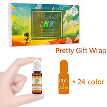 Load image into Gallery viewer, Alcohol Ink Set - 24 Vibrant Colors Alcohol-based Ink for Resin Petri Dish Making, Epoxy Resin Painting - Concentrated Alcohol Paint Color Dye for Resin Art, Tumbler Making, Painting - 24 x 10ml/.35oz