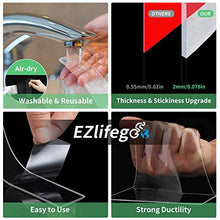 Load image into Gallery viewer, EZlifego Double Sided Tape Heavy Duty (9.85FT), Multipurpose Removable Mounting Tape Adhesive Grip,Washable Strong Sticky Wall Tape Strips Transparent Tape Poster Carpet Tape for Paste Items,Household