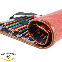 Load image into Gallery viewer, Speedball Canvas Roll Up Pencil Case, Rose W/Brown Trim, Holds Up To 36 Pencils