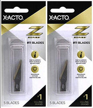 Load image into Gallery viewer, 2-Pack - X-ACTO Z Series Light-Weight Replacement Blade, No 11, 4-7/8 in L, Stainless Steel Blade, Gold Hue, 5 Blades per Pack
