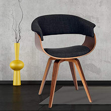 Load image into Gallery viewer, Armen Living Summer Chair in Charcoal Fabric and Walnut Wood Finish