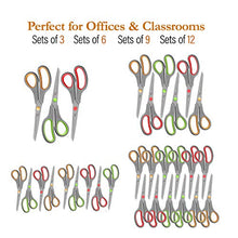 Load image into Gallery viewer, WA Portman Bulk Scissor Pack of 6 - Heavy Duty Craft Scissors Set for General Use Office Kitchen Fabric Paper and More - Bulk Office Supplies - 8.5 Inch Stainless Steel Right and Left Hand Scissors