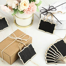 Load image into Gallery viewer, Chalkboard Tags Hanging Wooden Chalkboard Signs 3.35 x 2.36 Inch Mini Wood Chalkboard Labels Rectangle Blackboard Tags Massage Board Signs (24 Pieces)