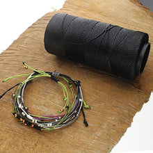 Load image into Gallery viewer, The Beadsmith Knot It Waxed Polyester Cord, 1mm Diameter, 144 Meter Spool (472 feet) (Black)