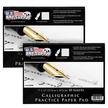 Load image into Gallery viewer, U.S. Art Supply (Pack of 2 Pads) - 9" x 12" Premium Calligraphic Practice Paper Pad, 19 Pound Bond (70gsm), Pad of 50-Sheets, Calligraphy Paper with Printed Practice Rule and Slanted Grid