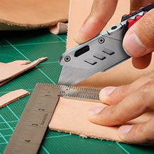 Load image into Gallery viewer, FC Folding Pocket Utility Knife - Heavy Duty Box Cutter with Holster, Quick Change Blades, Lock-Back Design, and Lightweight Aluminum Body