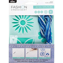 Load image into Gallery viewer, Bucilla Fashion Embroidery Pattern Template Art Kit, 5" x 6", Floral Sashiko