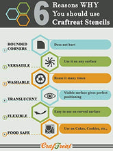 Load image into Gallery viewer, CrafTreat Doily Mandala Stencils for Painting on Wood, Canvas, Paper, Fabric, Floor, Wall and Tile - Circle Hearts Doily - 6x6 Inches - Reusable DIY Art and Craft Stencils - Mandala Circle Stencil