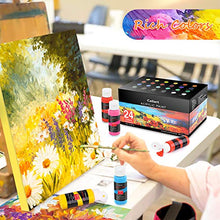 Load image into Gallery viewer, Acrylic Paint Set, Caliart 24 Vivid Colors (59ml, 2oz) Art Craft Paint Supplies for Canvas Wood Ceramic Rock Painting, Rich Pigments Non Toxic Paints for Kids Beginners Students Adults Artist Painter