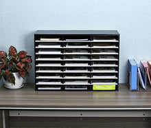 Load image into Gallery viewer, EasyPAG Wood File Organizer Mail Sorter Center Magazine Holder Paper Storage Cabinet Classroom Keepers Mailbox for Home & Office,27 Slots