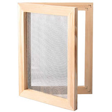 Load image into Gallery viewer, KONUNUS Wooden Paper Making Mold Papermaking Screen Kit, 5.8 x 8.2 inch Screen Printing Frame for DIY Paper Craft and Dried Flower Handcraft
