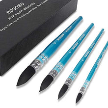 Load image into Gallery viewer, BOSOBO Paint Brushes Set, 4 Pcs Professional Round Mop Nylon Hair Artist Paintbrushes for Watercolor, Acrylic, Oil, Gouache, Ink Wash, Canvas Painting, Art Work & Crafts, Pro Adults Painting Supplies