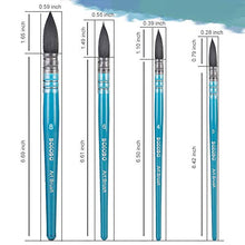 Load image into Gallery viewer, BOSOBO Paint Brushes Set, 4 Pcs Professional Round Mop Nylon Hair Artist Paintbrushes for Watercolor, Acrylic, Oil, Gouache, Ink Wash, Canvas Painting, Art Work & Crafts, Pro Adults Painting Supplies