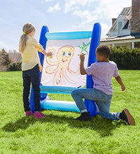 Load image into Gallery viewer, HearthSong Heavy-Duty Vinyl Inflatable Indoor and Outdoor Easel for Kids with Paints, Sponges, Paintbrush, and Built-in Art Tray, 39" L x 27" W x 50" H