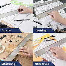 Load image into Gallery viewer, Pacific Arc 48" Straight Edge Stainless Steel, Inch Graduations, 0.09" Thick Steel, English Scale, Heavy Duty