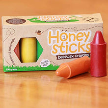 Load image into Gallery viewer, Honeysticks 100% Pure Beeswax Crayons Natural, Safe for Toddlers, Kids and Children, Handmade in New Zealand, For 1 Year Plus (12 Pack)