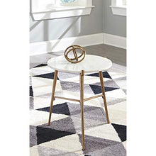 Load image into Gallery viewer, Signature Design by Ashley - Chadton Accent Table - Contemporary - White/Gold Finish