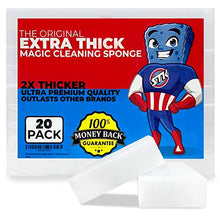 Load image into Gallery viewer, STK 20 Pack Extra Thick Magic Cleaning Pads - Eraser Sponge for All Surfaces - Kitchen-Bathroom-Furniture-Leather-Car-Steel - Just Add Water to Erase All Dirt - Melamine - Universal Cleaner