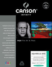 Load image into Gallery viewer, Canson Infinity Aquarelle Rag Fine Art Watercolor Paper, 8.5 x 11 Inch, White, 25 Sheets