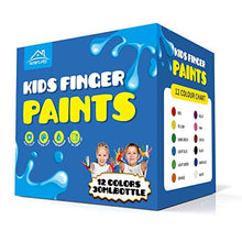 Load image into Gallery viewer, Homkare Finger Paint 12 Colors Non Toxic Washable Finger Paints for Toddler Kids Finger Paint Set for DIY Crafts Painting (12 x 30ml/1.01 fl.oz)