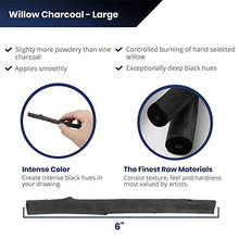 Load image into Gallery viewer, Pacific Arc Large Vine Charcoal Stick 5/Pkg, Soft, Black, Thick Willow Charcoal for Sketching and Drawing