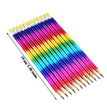 Load image into Gallery viewer, 48 Pieces Rainbow Color Pencils Colorful Wood Pencils Bright Round Pencils with Eraser Top for Home Office School Classroom Supplies