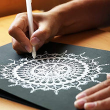 Load image into Gallery viewer, White Gel Pen Set - 0.8 mm Extra Fine Point Pens Gel Ink Pens for Black Paper Drawing, Sketching, Illustration, Card Making, Bullet Journaling, Pack of 6