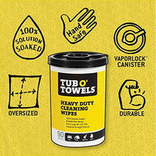 Load image into Gallery viewer, Tub O Towels TW90 Heavy-Duty 10" x 12" Size Multi-Surface Cleaning Wipes, 90 Count Per Canister