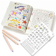 Load image into Gallery viewer, 36PCs Letter and Number Stencils DIY Drawing Templates Journal Stencils with A Storage Bag for Notebook, Diary, Scrapbook