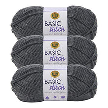 Load image into Gallery viewer, (3 Pack) Lion Brand Yarn 202-403 Basic Stitch Anti Pilling Yarn, Charcoal Heather