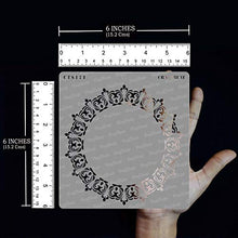 Load image into Gallery viewer, CrafTreat Doily Mandala Stencils for Painting on Wood, Canvas, Paper, Fabric, Floor, Wall and Tile - Circle Hearts Doily - 6x6 Inches - Reusable DIY Art and Craft Stencils - Mandala Circle Stencil
