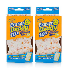 Load image into Gallery viewer, Scrub Daddy - Eraser Daddy 10x with Scrubbing Gems Dual-Sided Scrubber and Eraser, Lasts 10x Longer Than Ordinary Melamine Erasers, Water Activated, Dual Sided, Ergonomic, 2ct (Pack of 2)