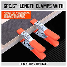 Load image into Gallery viewer, HORUSDY 6-Piece 6" inch Spring Clamp, Heavy Duty Spring Metal Spring Clamps, 2.5"-inch Jaw opening