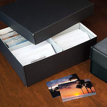 Load image into Gallery viewer, Lineco Black Archival Photo Storage Box with Removable Lid 15.5" x 12" x 5" Without Envelopes. Holds up to 1700 of 4x6. Lignin-Free Photo Organizer. Store & Protect Prints, Docs, Reports.
