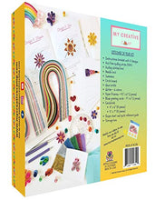 Load image into Gallery viewer, MY CREATIVE CAMP Beginner's Quilling Kit - DIY Craft Kit for Kids and Adults - 10 Projects with Easy Instructions, Storage Box, Glitter, Tools, Paper Strips, Shape Chart, Reference Guide, Accessories