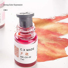 Load image into Gallery viewer, 24 Colors Calligraphy Ink Set, Calligraphy Fountain Glass Dip Pen Color Ink Caligrapher Pen Ink Bottle Set, Gold Powder Drawing Writing Art Ink with Gift Box - 24 x 7ml