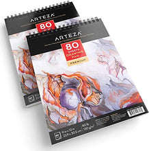 Load image into Gallery viewer, ARTEZA 9X12 Drawing Pad, Pack of 2, 160 Sheets (80lb/130g), Spiral Bound Artist Drawing Books, 80 Sheets Each, Durable Acid Free Sketch Paper, Ideal for Kids & Adults, Bright White