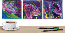 Load image into Gallery viewer, Crayola Siganture Paint-Pour Canvas Art Painting Kit, Marbleizing Mini Canvas, 29 Piece (Pack of 1)