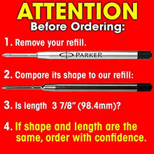 Load image into Gallery viewer, 6 pack - TikiPen BLACK Parker Compatible Ballpoint Pen Refills. Smooth Writing German Ink and 1mm Medium Tip… (Parker 6, Black)