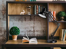 Load image into Gallery viewer, TORCHSTAR Metal Swing Arm Desk Lamp, Classic Architect Clip On Study Table Lamps, Interchangeable Base Or Clamp, E26 & E27 Base, Replaceable Bulbs, Multi-Joint, Black Finish