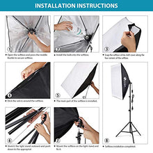 Load image into Gallery viewer, HPUSN Softbox Lighting Kit Professional Studio Photography Equipment Continuous Lighting with 85W 5400K E27 Socket and 2 Reflectors 50 x 70 cm and 2 Bulbs for Portrait Product Fashion Photography