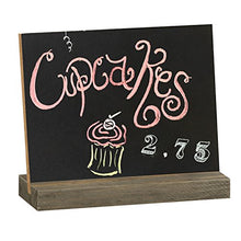 Load image into Gallery viewer, MyGift Mini Tabletop Chalkboard Signs with Rustic Wood Stands, 5 x 6-inch, Set of 6