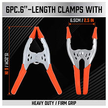Load image into Gallery viewer, HORUSDY 6-Piece 6" inch Spring Clamp, Heavy Duty Spring Metal Spring Clamps, 2.5"-inch Jaw opening