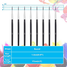 Load image into Gallery viewer, Miniature Detail Paint Brush, Anezus 30 Pcs Fine Small Paintbrushes Watercolor Artists Paint Brushes for Acrylics Oil Model Craft Nail Detail Painting, Size 00